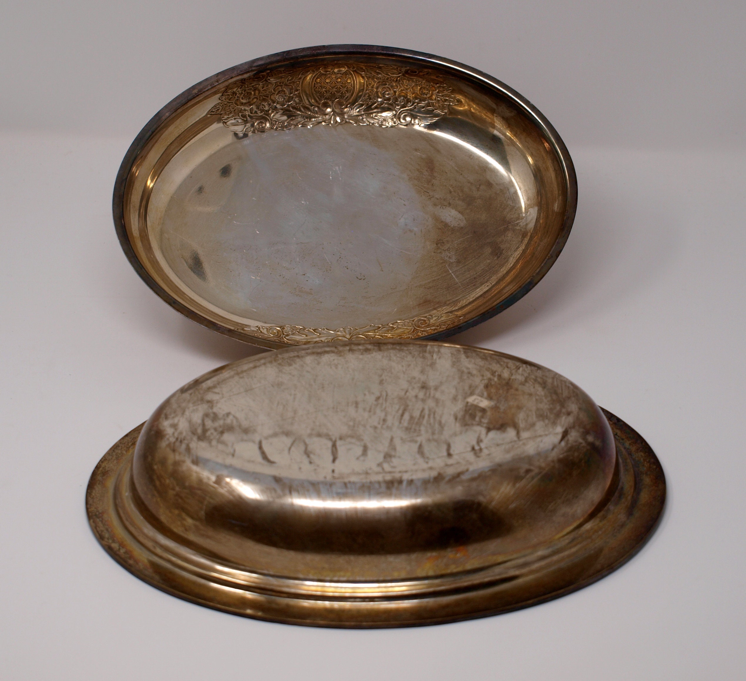 Vintage Silver Serving Platter with lid P. S. Co. covered Etsy