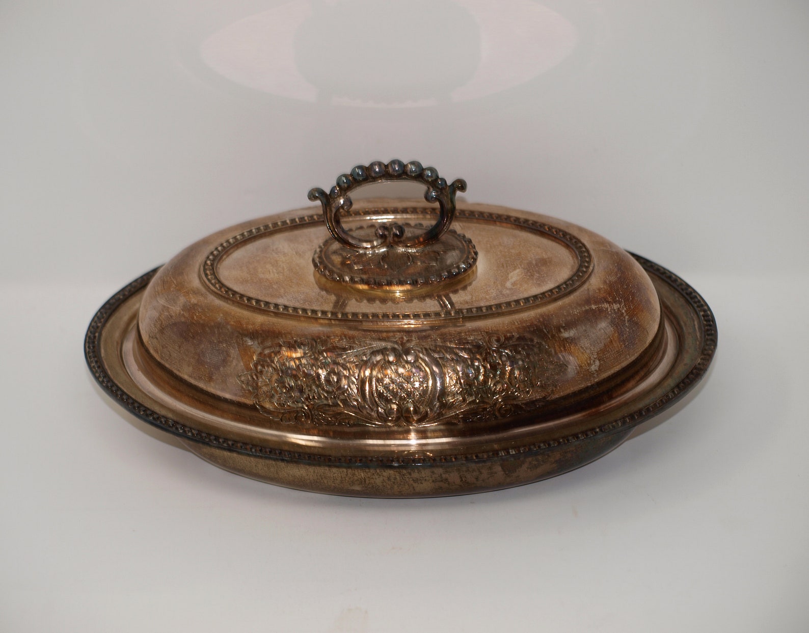 Vintage Silver Serving Platter with lid P. S. Co. covered Etsy