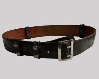 Cinturón de cuero vintage resistente y grande para hombre