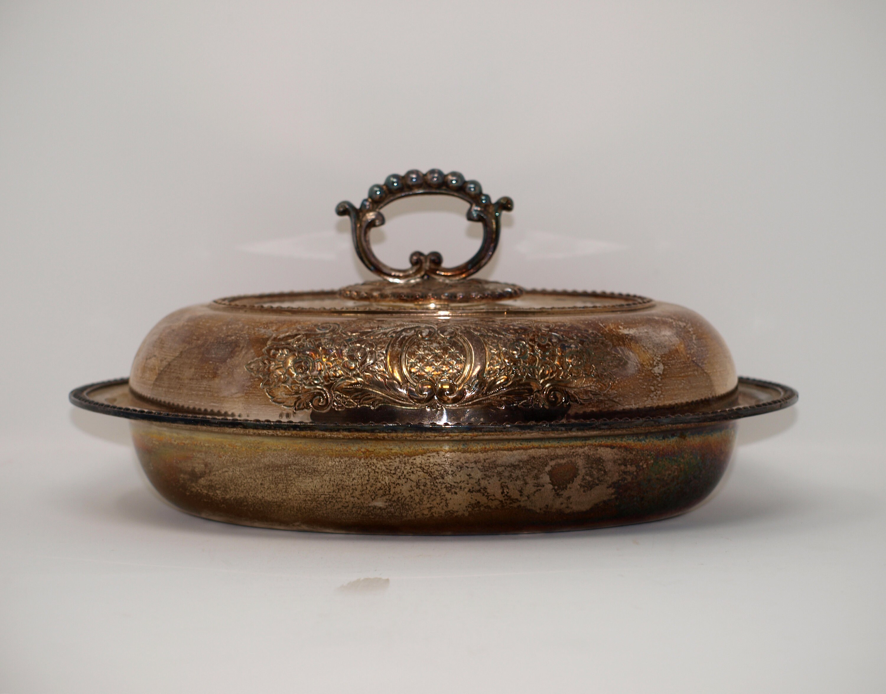 Vintage Silver Serving Platter with lid P. S. Co. covered Etsy