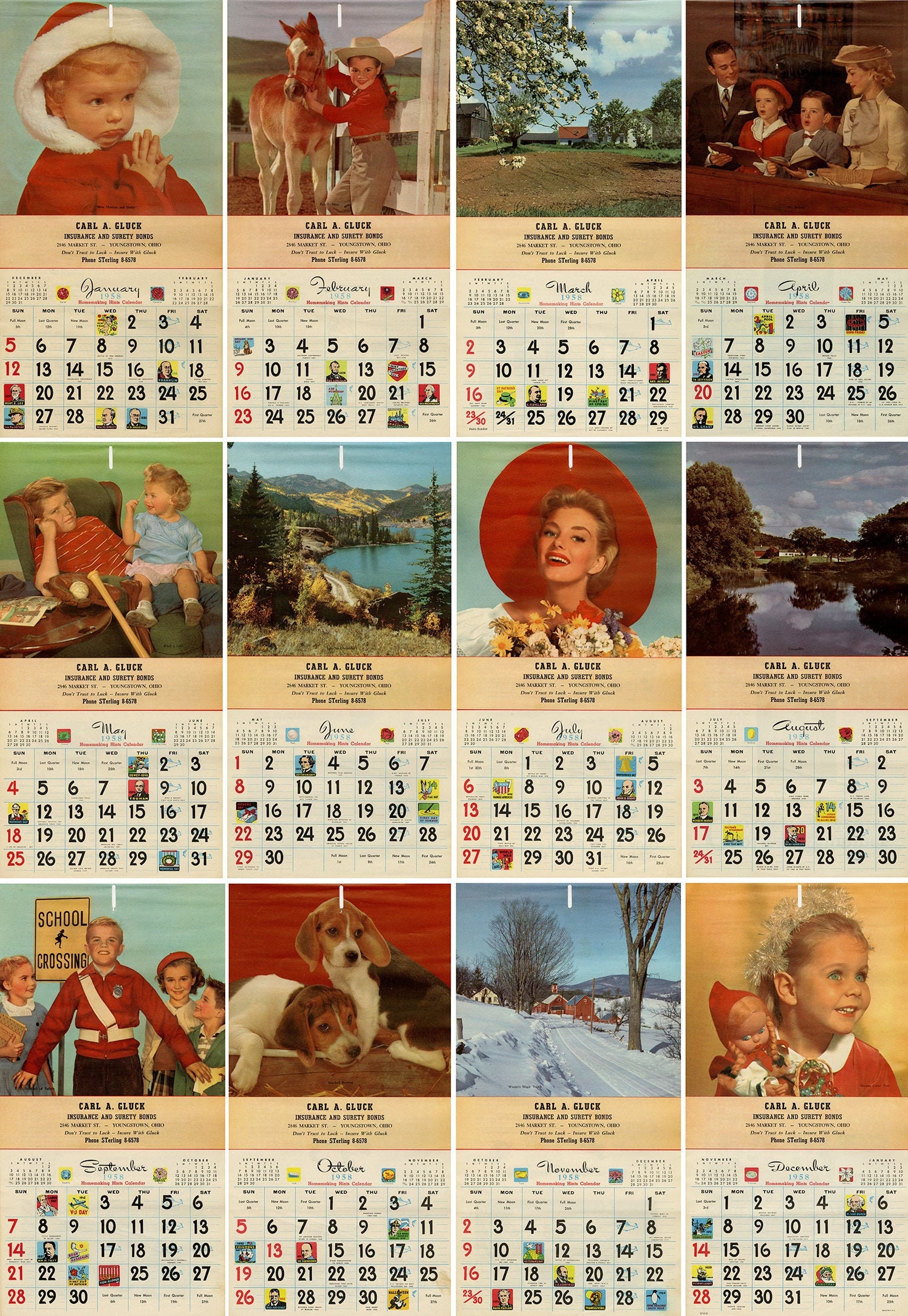 1958 Calendar Perfect Birthday Gift Anniversary Gift Etsy Ireland