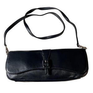 Borsa vintage Worthington in pelle di agnello nera, borsa a mano, PULITA, come nuova