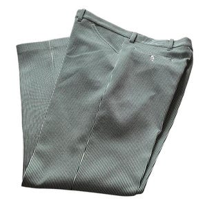 Funky Vintage Grün-Weiß gestreifte Herren, Unisex Freizeithose - 60er - 70er Jahre
