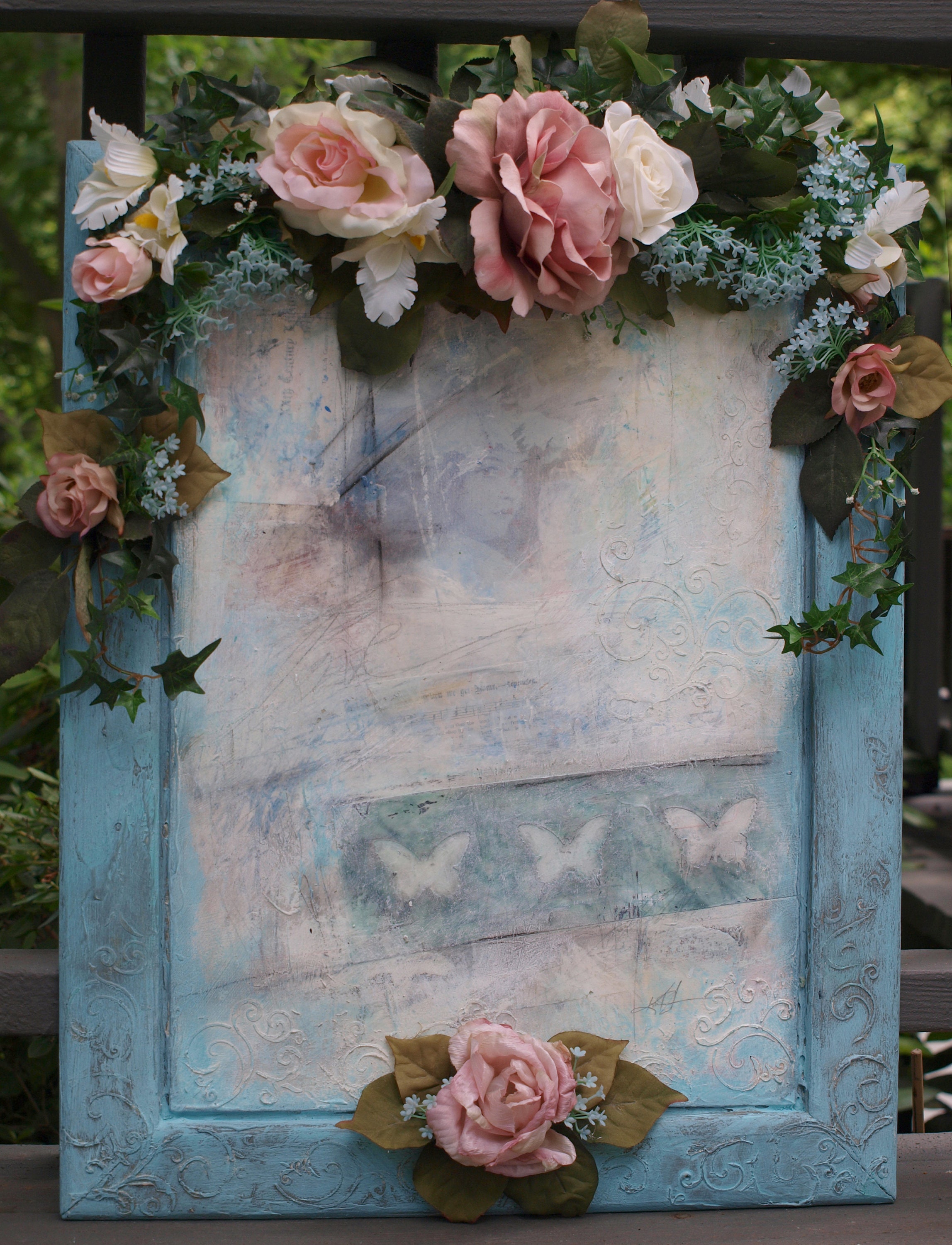 Shabby Chic Romantic Framed Original Art Mixed Media French Etsy