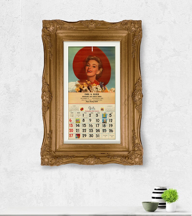 1958 Calendar Perfect Birthday Gift Anniversary Gift Etsy