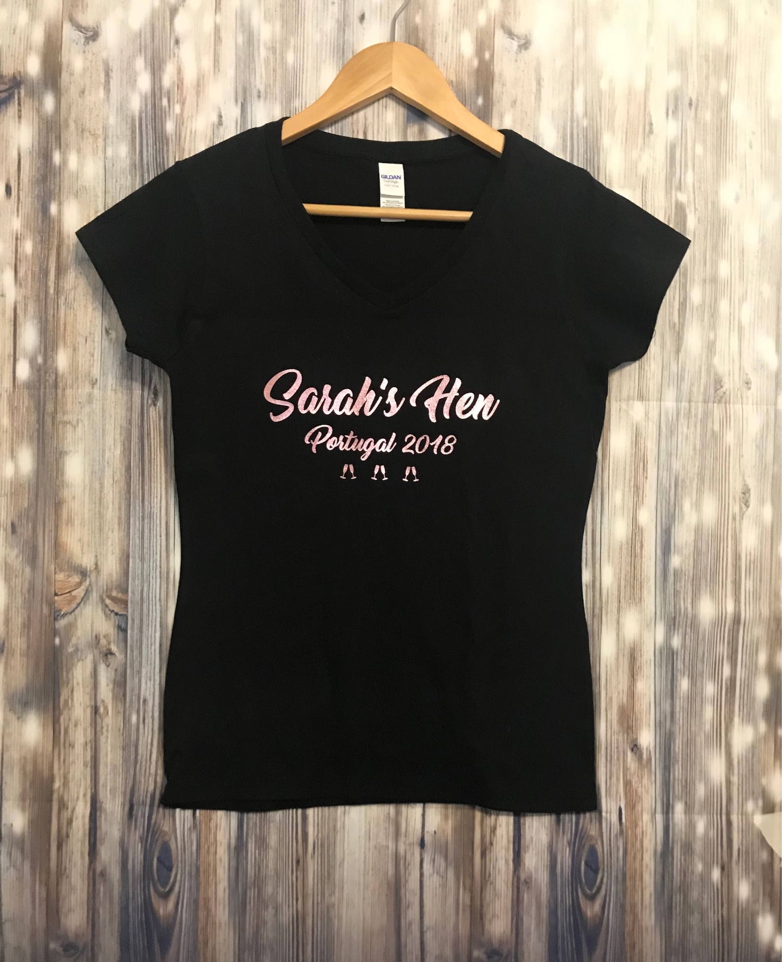 Personalised Hen Tshirt Top Inc Names on Back. Rose Gold Etsy UK