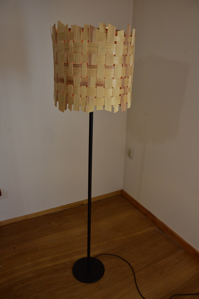 Wood Veneer Floor Lamp dana Floor Light Natural Etsy