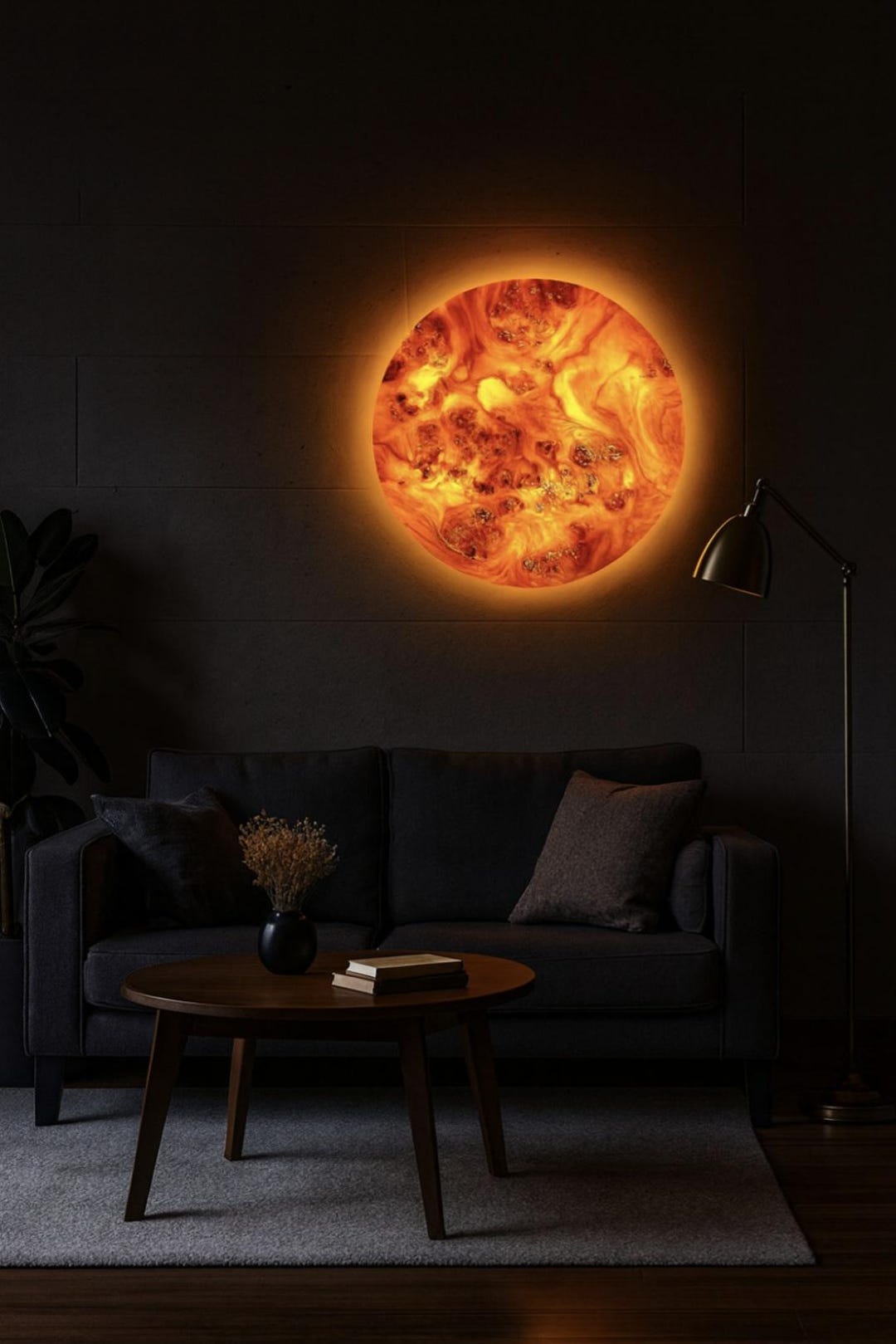 Hand Gefertigt Design Holz Wandleuchte Rund – LED Wandlampe Aus Pappel ...