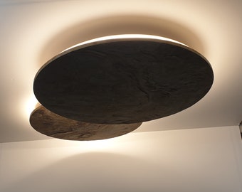 Okrągły kinkiet sufitowy z kamienia | Nowoczesny geometryczny wzór nordycki | Wielofunkcyjna lampa ścienna i sufitowa