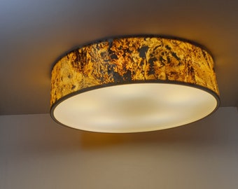 Ręcznie robiona lampa sufitowa z naturalnego kamienia, nowoczesne minimalistyczne oświetlenie, lampa sufitowa z okładziną kamienną