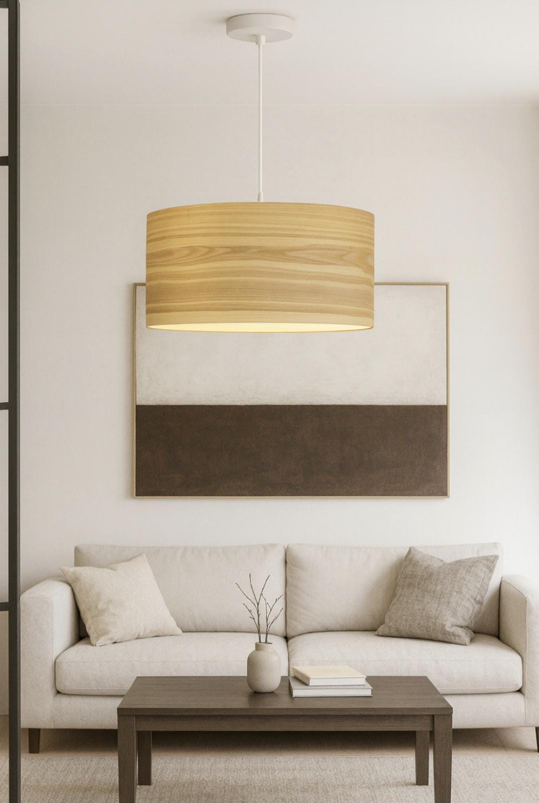 Pendant Modern Light - Wood Veneer Hanging Lamp Natural Shade - Etsy ...