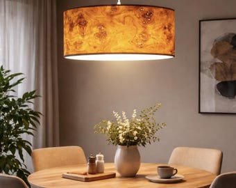 Drewniana lampa wisząca Lampa wisząca z forniru Klosz z forniru topolowego