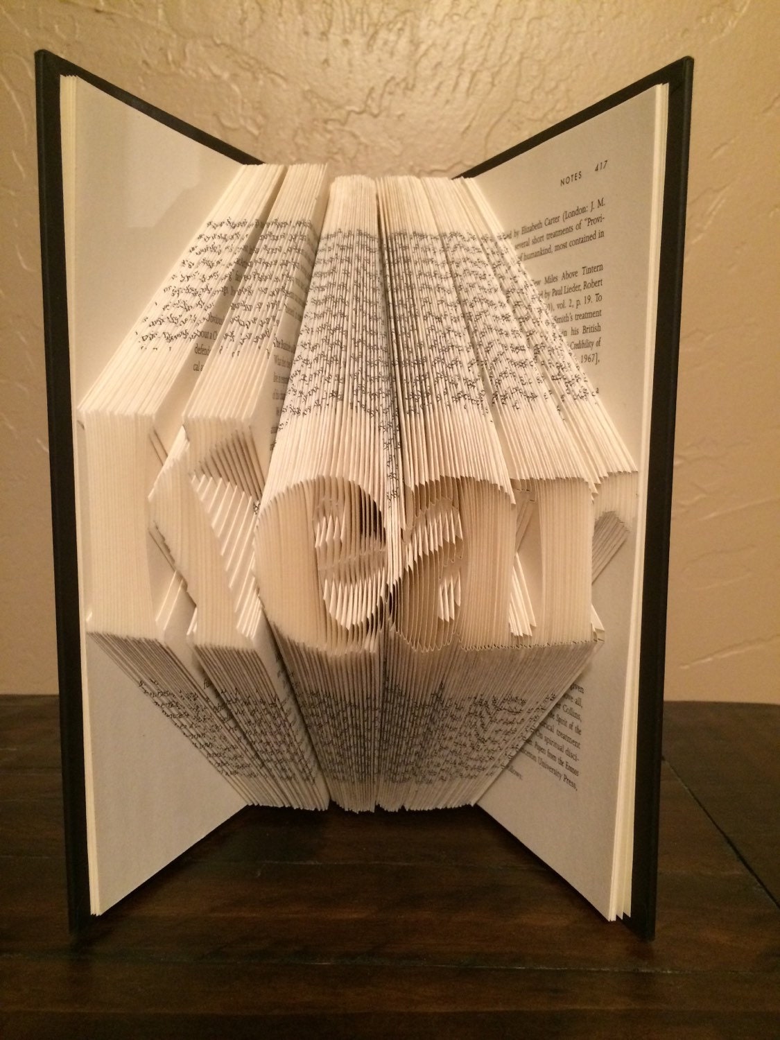 Art Du Papier Plié 7 Lettres Mot de votre choix ou le nom plié livre dArt | Etsy