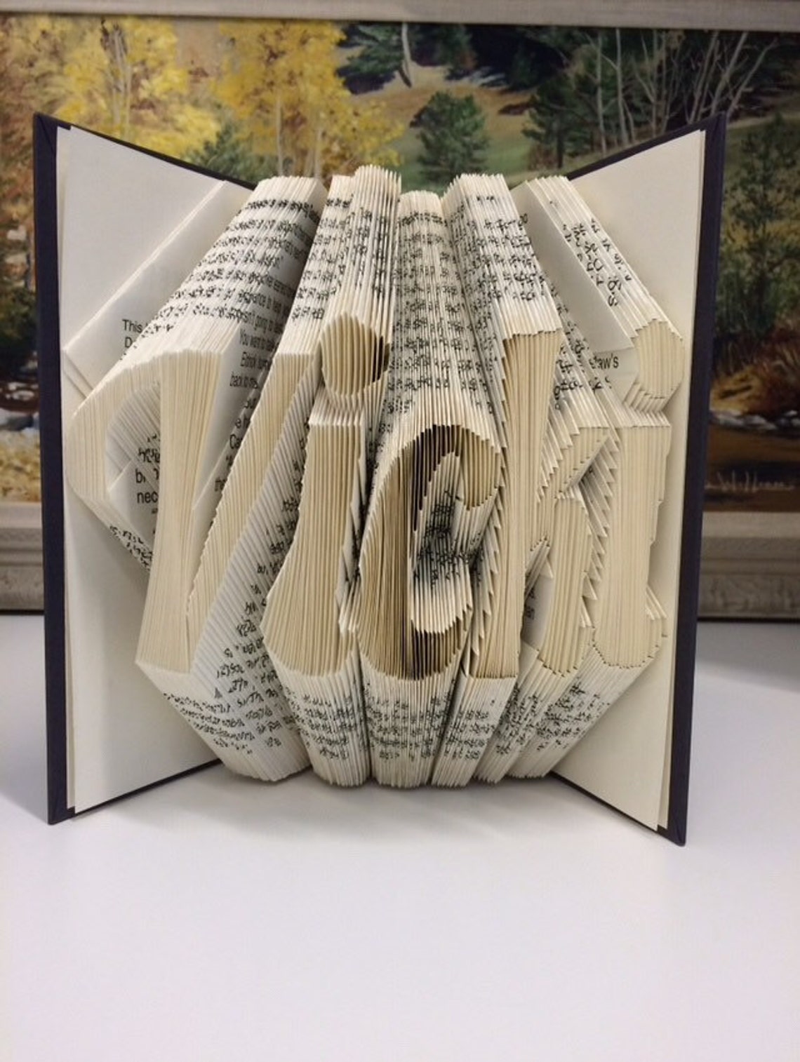 Art Du Papier Plié 7 Lettres Mot de votre choix ou le nom plié livre dArt | Etsy