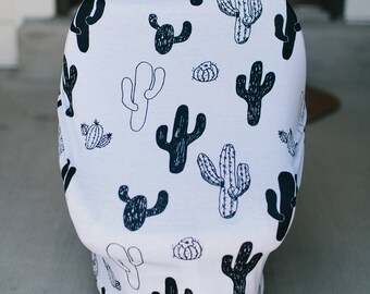 3-in-1 Stretchy Baby Nursing Cover, Car Seat Canopy, and Shopping Cart Cover (CACTUS)