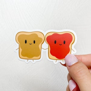 Peanut Butter and Jelly Sandwich Sticker, Waterproof Sticker, For Waterbottle, Cute Stickers, Couple Sticker, Kawaii Stickers, PBJ