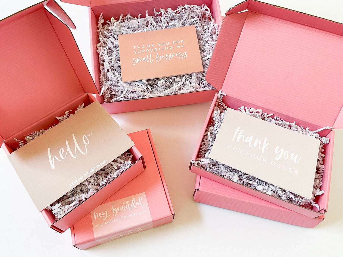 Pink Shipping Boxes Set of 10 15 or 20 Small Business Etsy