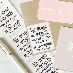 We Reuse and Recycle Stickers, Recycle Label, Packaging Business ...