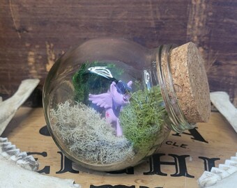 Pony in a Jar, Occult Decor, Gothic Decor, Pagan Decor, Oddities Decor, Curiosities, Unique Decor, Jar Decor, Moss Decor, Unique Decor