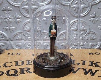 Skeleton Dude in a Dome, Gothic Decor, Horror Decor, Dark Art, Occult Decor, Home Decor, Witchy Decor, Altar Decor, Macabre Decor