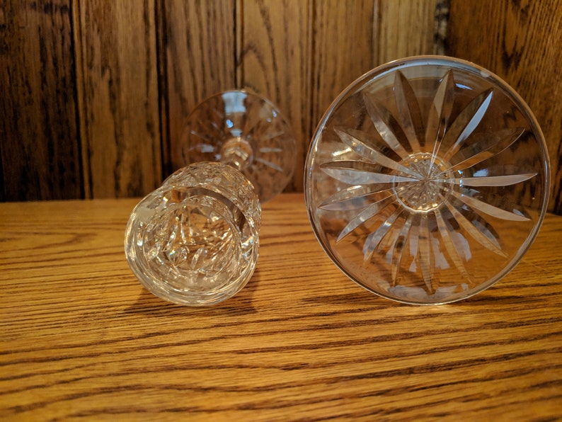 7 inches tall Set of 2 Candlesticks Holders Waterford Crystal Lismore Glass Candlestick Holders Vintage Collectible