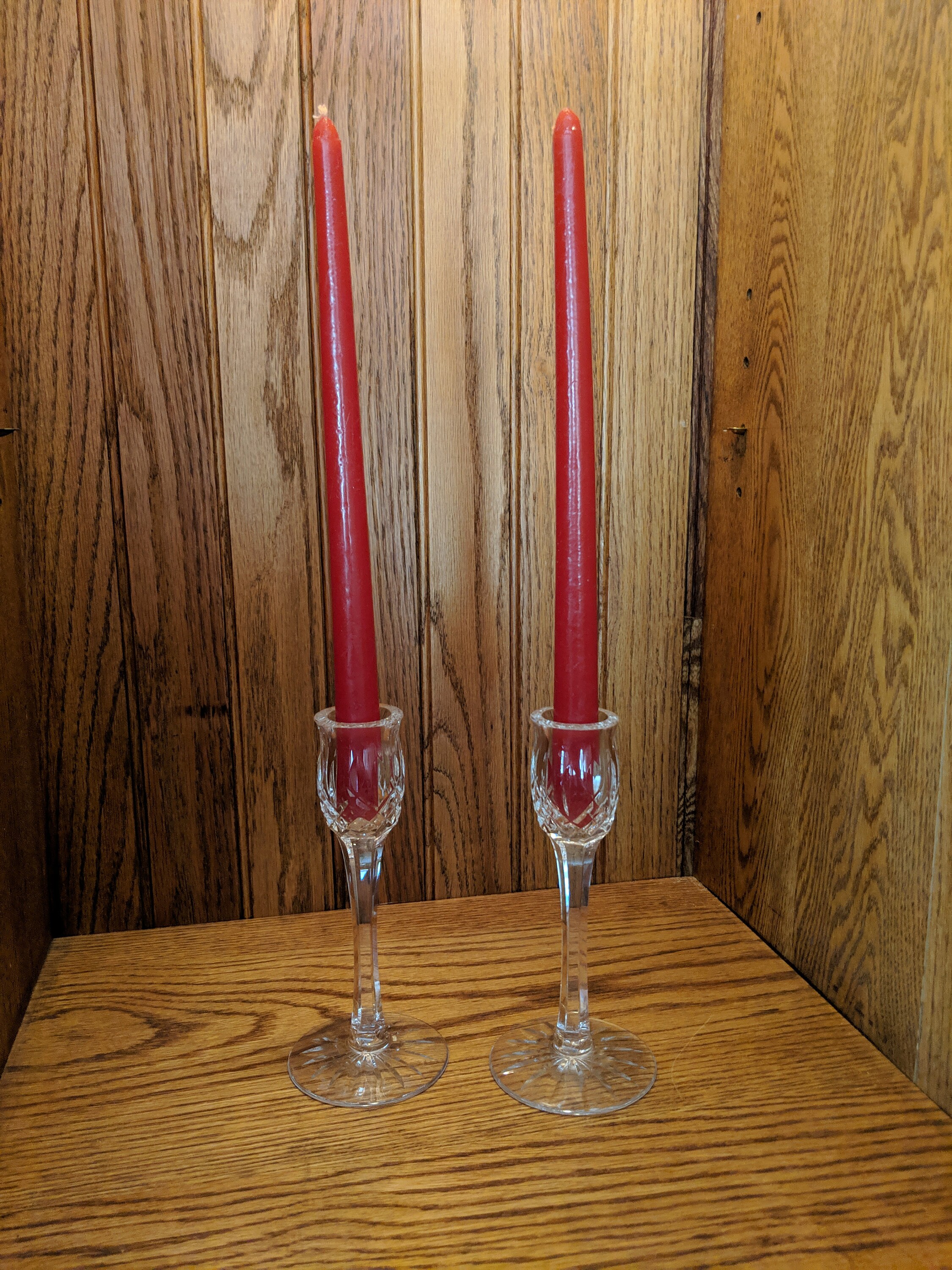 Waterford Crystal Lismore Glass Candlestick Holders Set of 2 Etsy