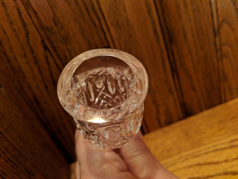 7 inches tall Set of 2 Candlesticks Holders Waterford Crystal Lismore Glass Candlestick Holders Vintage Collectible
