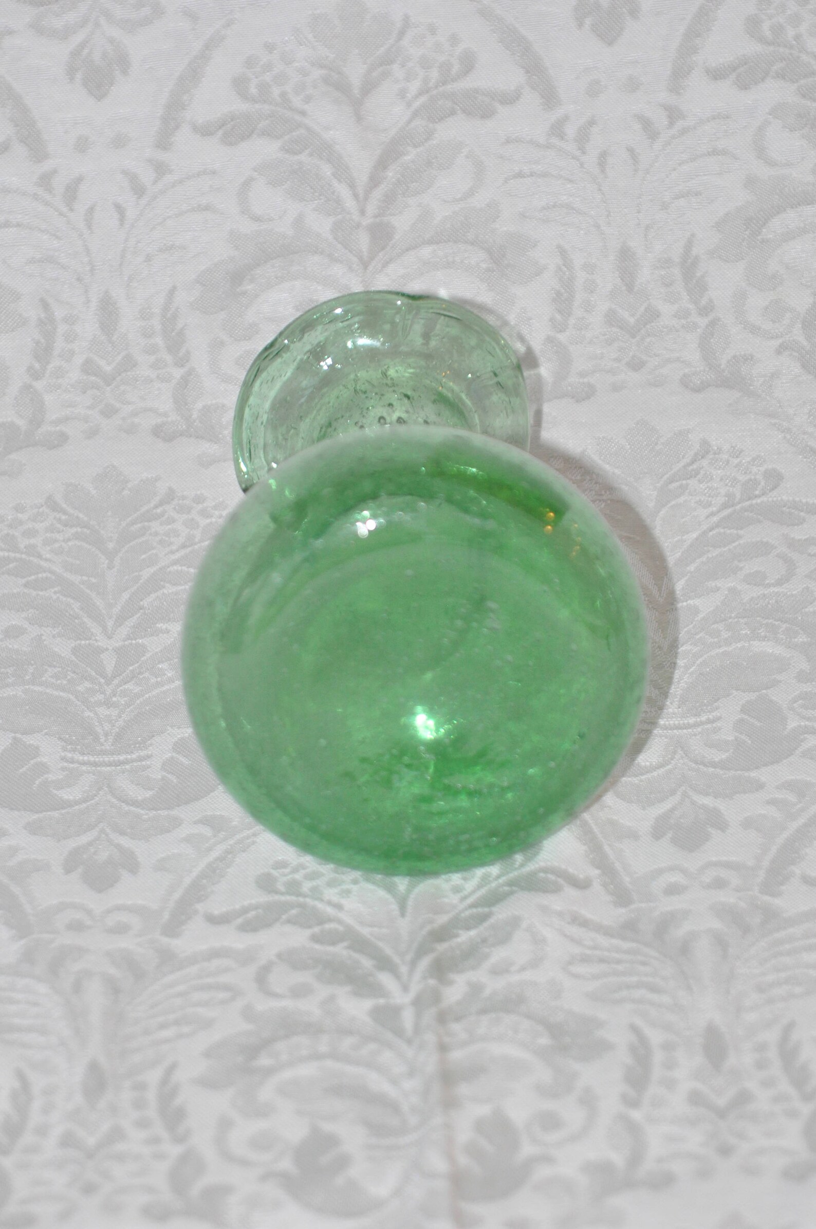 Green Bubble Glass Vase Hand Blown at Jamestown VA Vintage Etsy
