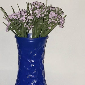 Tall Blue Glass Vase, Cobalt Blue Vase 10 inch, Modern Blue Vase, Cobalt Blue Vase, Décor, Tall Blue Vase, Hand Painted Vase, Indigo Vase
