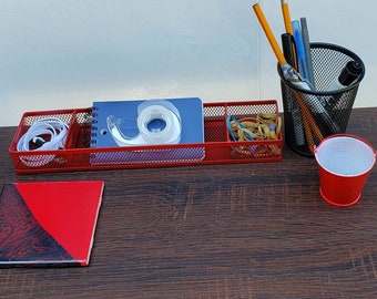 Red Desk Decor Etsy