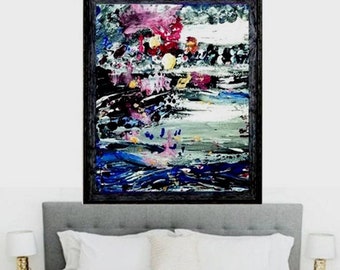 Abstract Art Print, Abstract Painting Wall Art, Modern Décor, Pink Blue Abstract Art, Pink Abstract Painting, Maximalist Art, Pink Wall Art