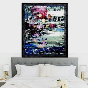 Abstract Painting Print, Abstract Wall Art, Dorm Décor, Pink Blue Abstract Art, Pink Abstract Painting, Maximalist Art, Abstract Wall Art