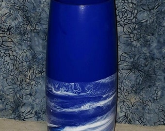 Tall Blue Glass Vase, Tall Blue Glass Vase, Large Indigo Blue Vase, Large Blue Vase, Cobalt Blue Vase, Tall Cylinder Vase, Cylinder Vase