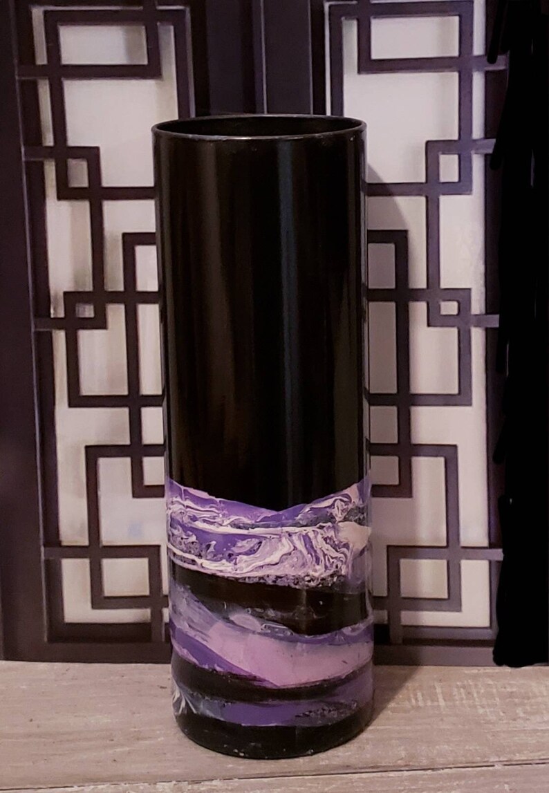 Tall Floor Vase Purple Floor Vase 3 Feet Tall Purple Black Etsy