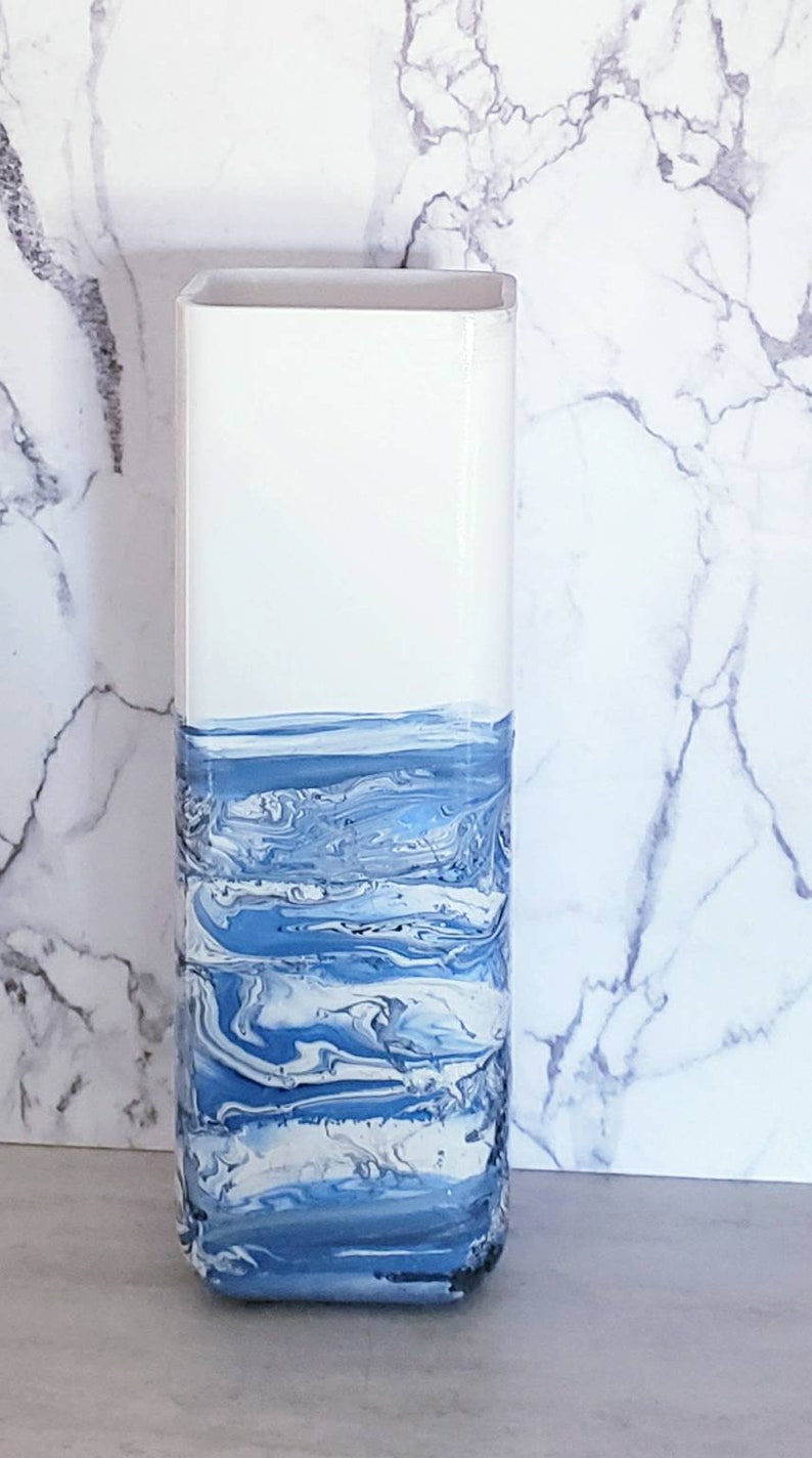 Tall Blue Floor Vase Square Tall Floor Vase Tall Vase for Etsy Singapore