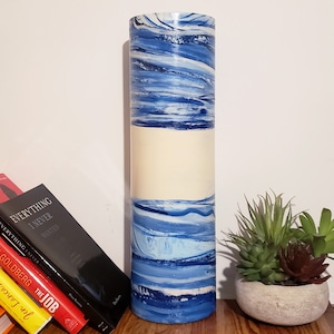 Tall Floor Vase, Tall Vase for Floor, Hand Blown Glass Vase, Floor Vase 3 feet tall, Floor Vase Tall, Tall Blue Glass Vase, Tall Floor Vase