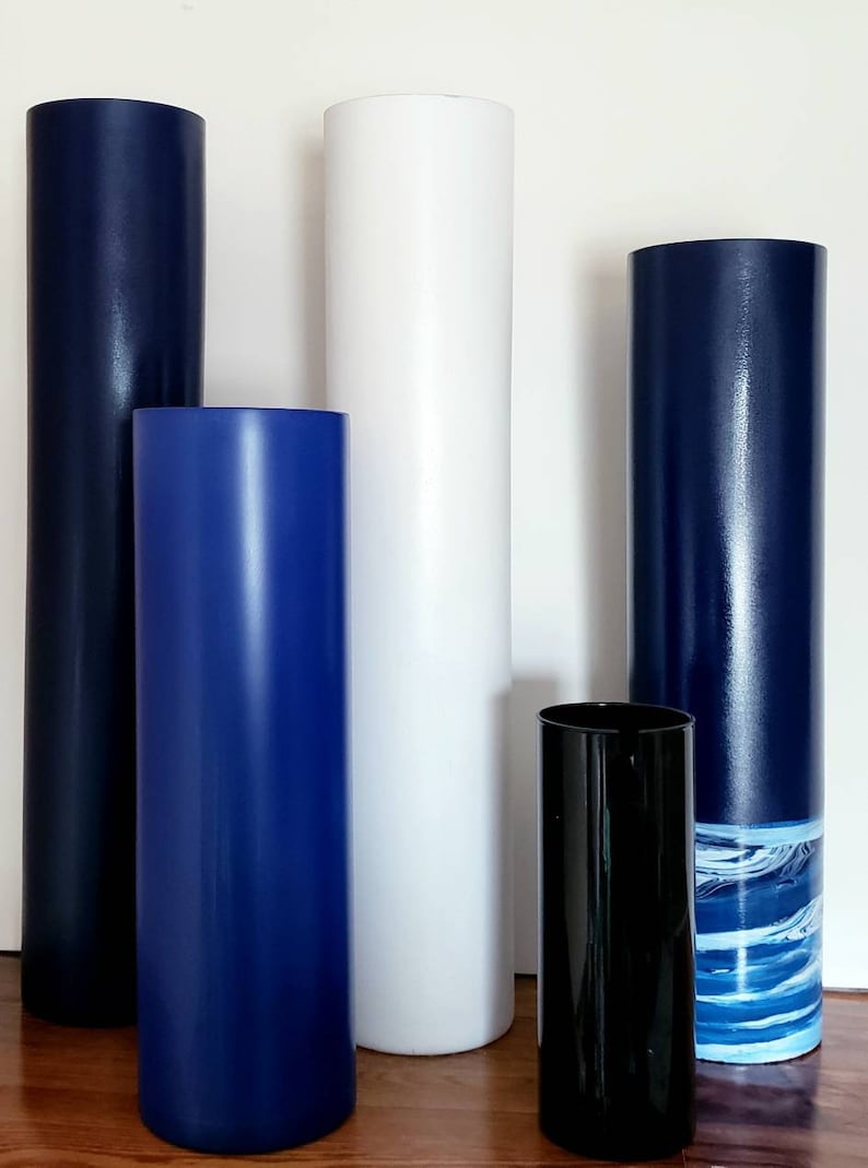 Tall Floor Vase Navy Blue Tall Floor Vase Cobalt Blue Tall Etsy Canada