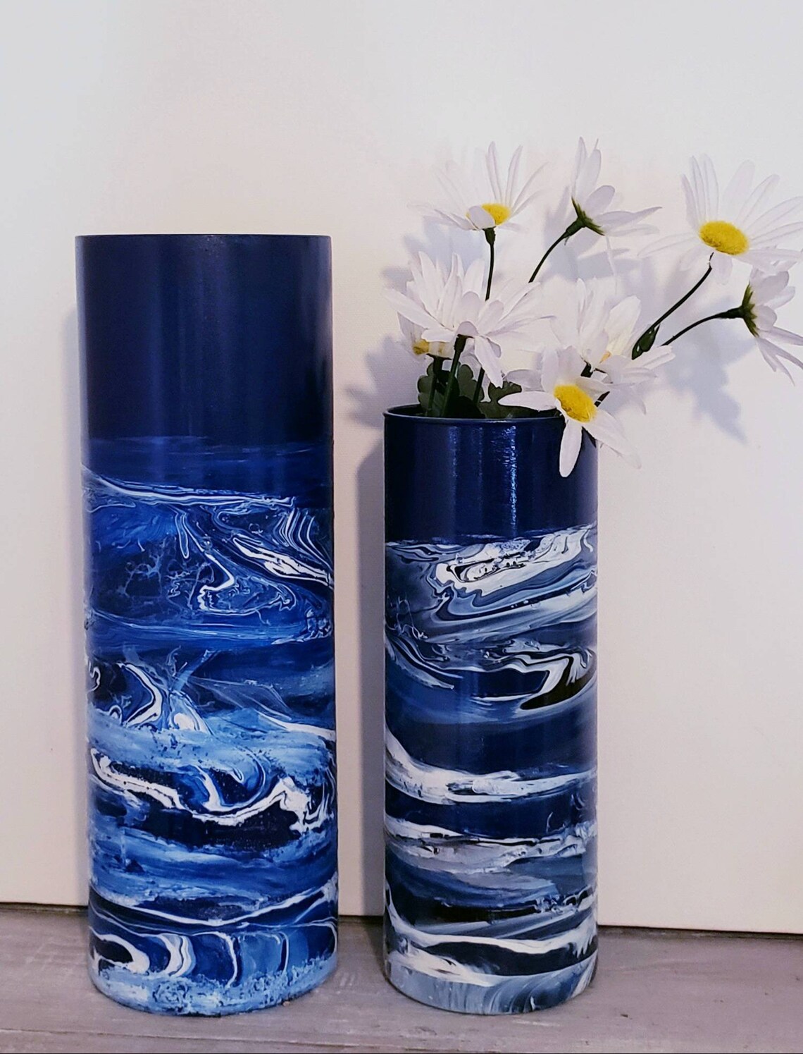 Tall Floor Vase Navy Blue Tall Floor Vase Navy Blue Navy Etsy Sweden