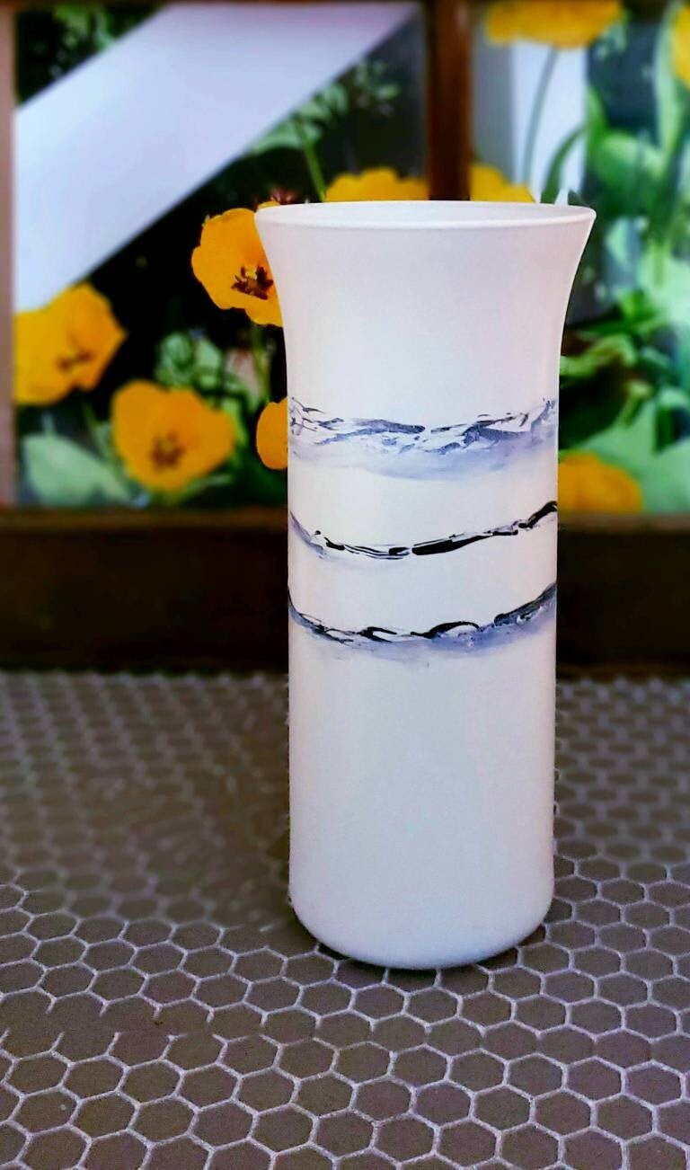 Black White Vase Etsy
