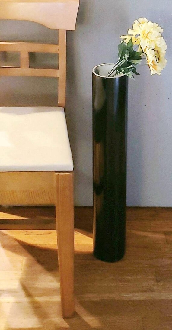 Tall Floor Vase Black Tall Black Glass Vase Floor Vase 3 Etsy