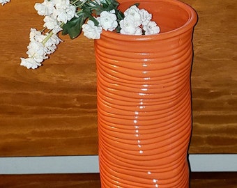 Tall Orange Glass Vase, Dorm decor, Modern Orange Vase, Hand Painted Glass Vase Orange, Fall Vase Orange, Tall Orange Vase, Tall Orange Vase