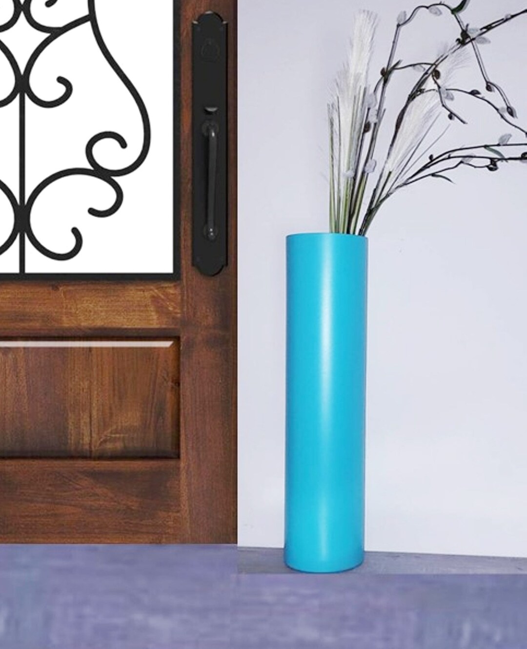 Floor Vase Teal, Tall Floor Vase, Tall Vase for Floor, Large Floor Vase