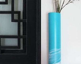 Floor Vase Teal, Floor Vase 3 feet tall, Tall Floor Vase, Turquoise Vase, Floor Vase 3 feet tall, Floor Vase Glass, Teal Floor Vase 40 inch