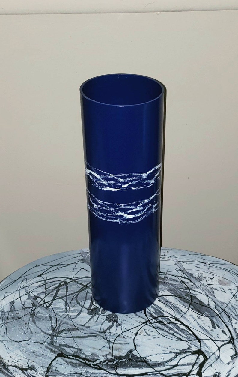 Tall Blue Floor Vase Tall Floor Vase 3 Feet Navy Blue Floor Etsy