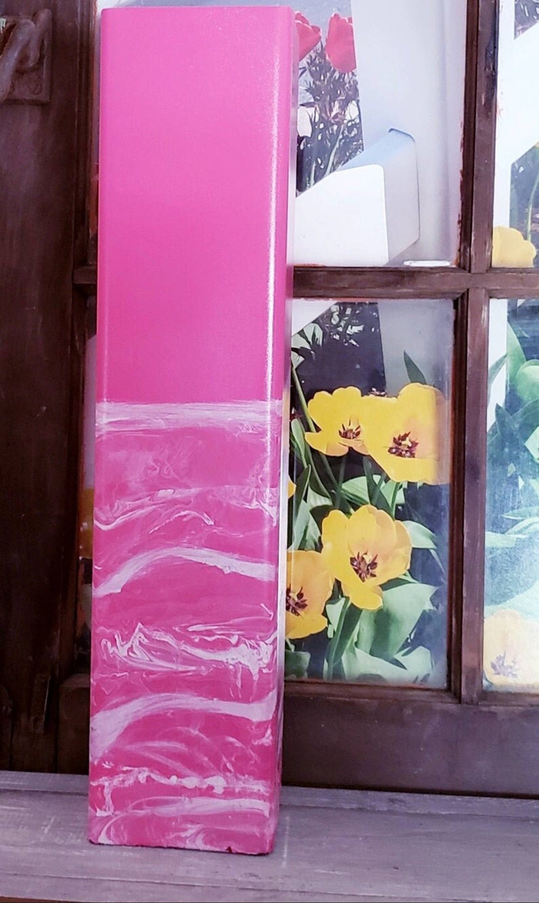 Floor Vase, Tall Vase for Floor, Tall Pink Vase, Tall Floor Vase