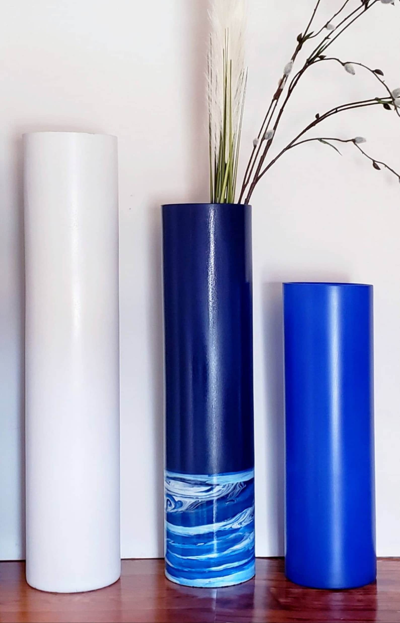 Tall Floor Vase, Floor Vase 3 Feet Tall, White Floor Vase, Tall White