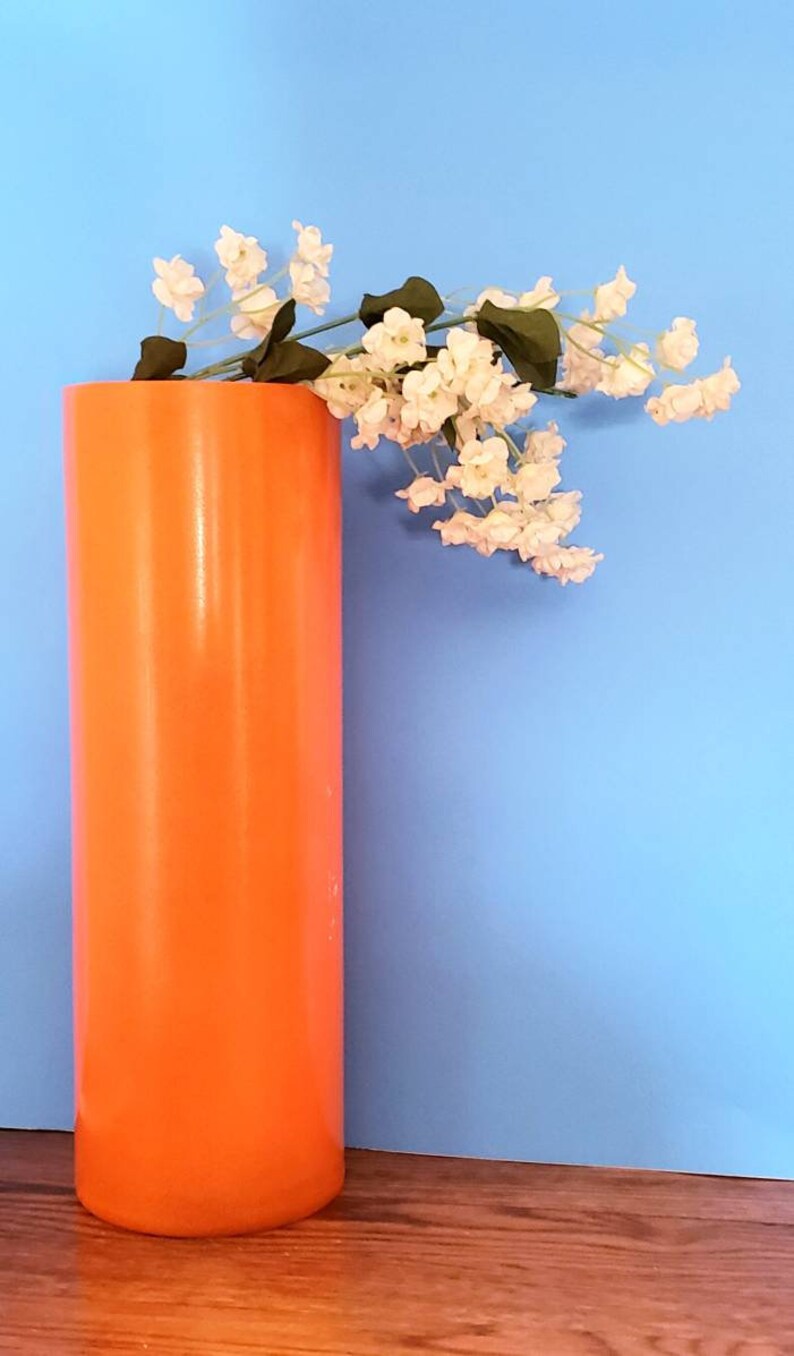 Large Floor Vase Tall Orange Floor Vase Tall Vase for Floor Etsy