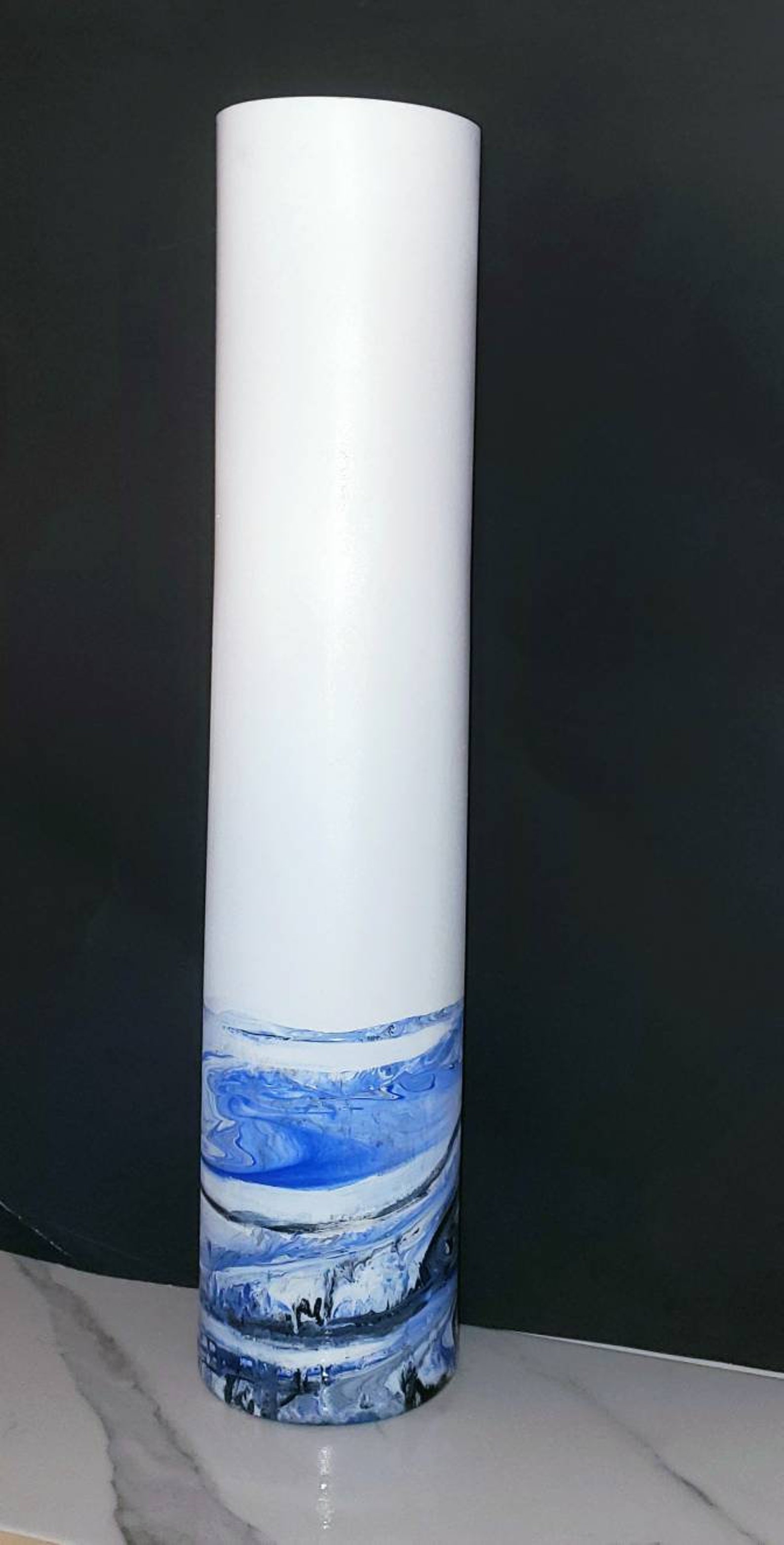 Tall Blue Floor Vase Large Blue Floor Vase Tall Floor Vase Etsy