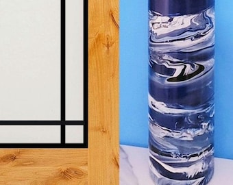 Tall Floor Vase Glass, Floor Vase 2 feet tall, Navy Blue Vase 28 in, Tall Vase for Floor, Navy Blue Floor Vase, Tall Floor Vase, Floor Vase