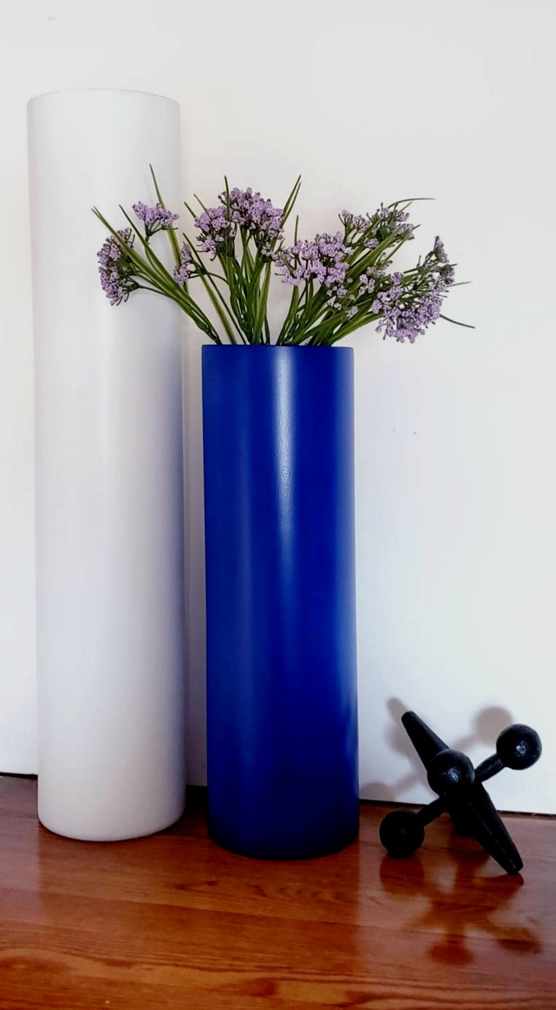 Floor Vase Tall/Black Blue White Glass Vases Etsy